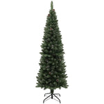 6ft Artificial Pencil Christmas Tree With 618 Branches, Pinecones, Metal Stand, Realistic Xmas Tree For Home EX-STOCK Canada 