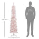 6ft Snow-Flocked Artificial Christmas Tree, Slim Pencil Xmas Tree With 395 Realistic Branches, Metal Base EX-STOCK Canada 