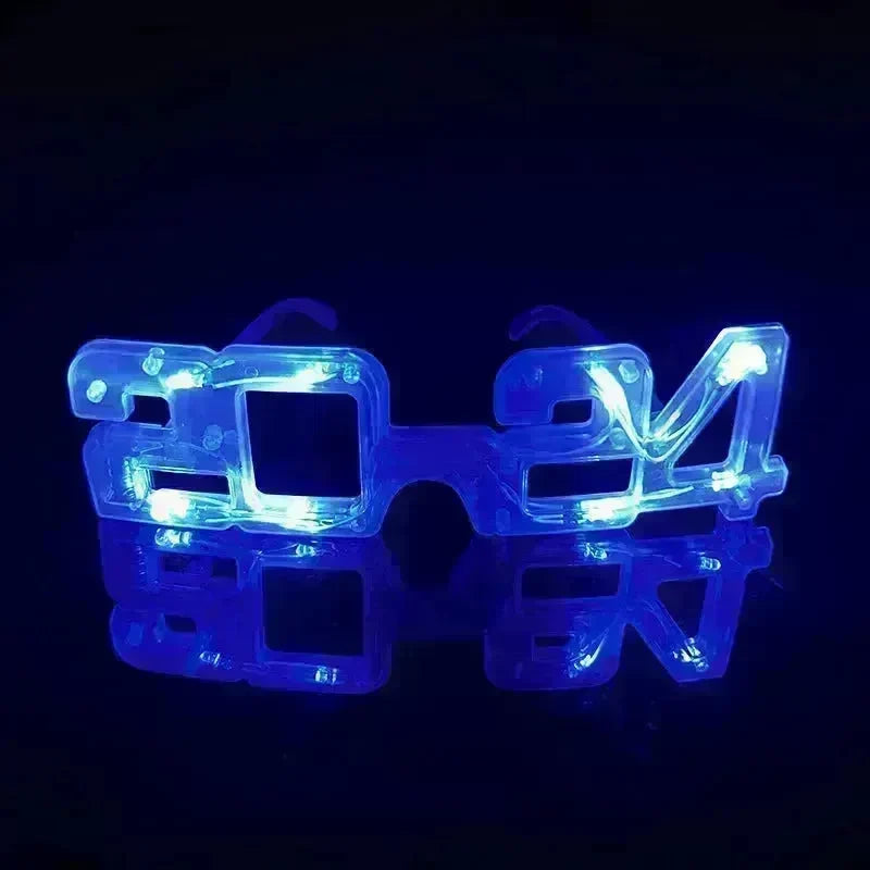 LED Glowing New Year Glasses 2024 Glitter Glasses For Party Evening Decoration - EX-STOCK CANADA