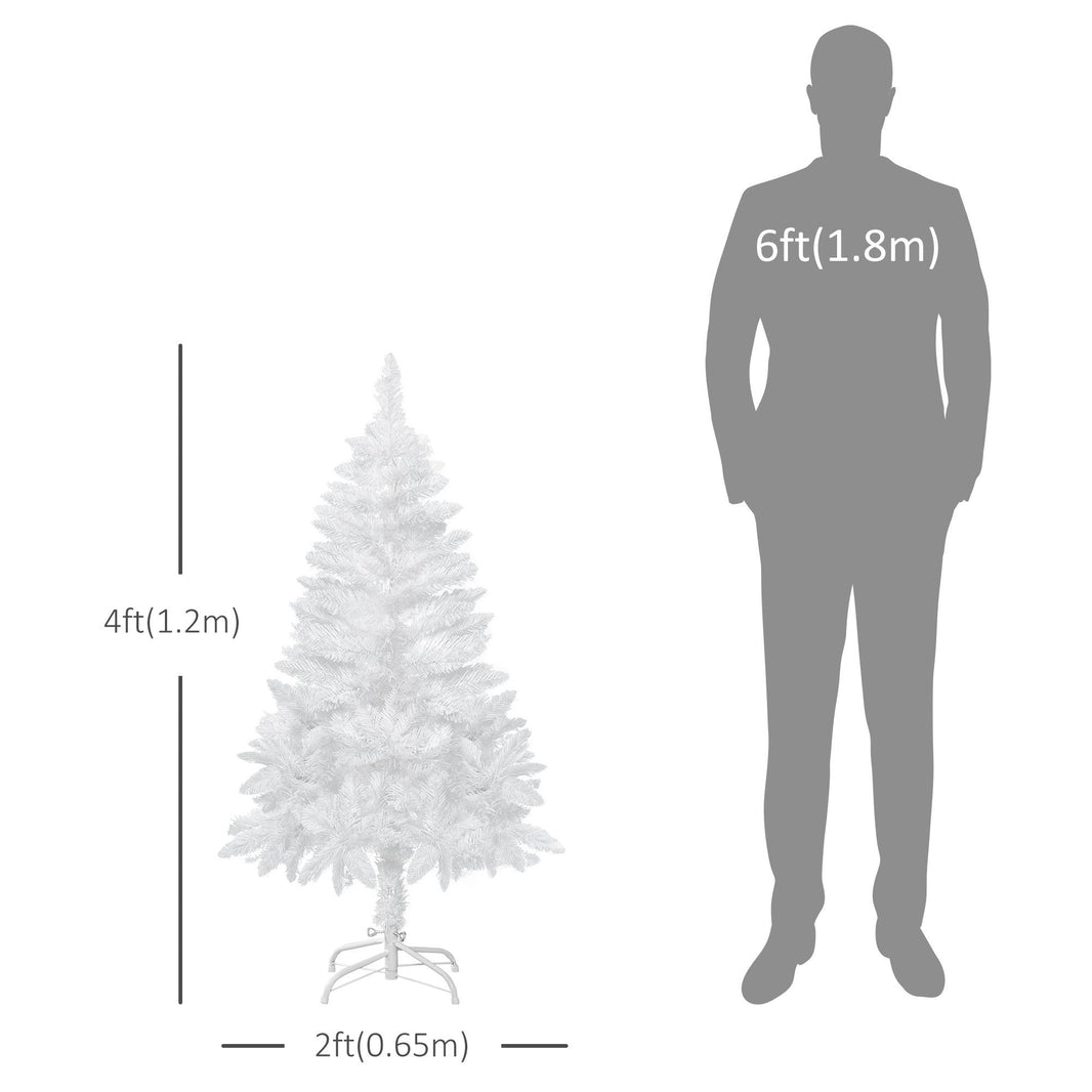 4ft Artificial Christmas Tree With Pine Realistic Branches, Auto Open, For Indoor Decoration, White EX-STOCK Canada 
