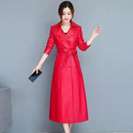 Slim fit Long Sleeve Leather Blazer Dress formal Winter dress - EX-STOCK Canada