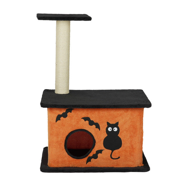 Halloween Cat Tree, Cat Tower Cat Tree For Indoor Cats With Spacious Cat Condo, Large Platform, Sisal Scratching Post, Orange & Black EX-STOCK