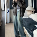 Retro Design Wide Leg Pants High Waisted Boyfriend Jeans - EX-STOCK CANADA