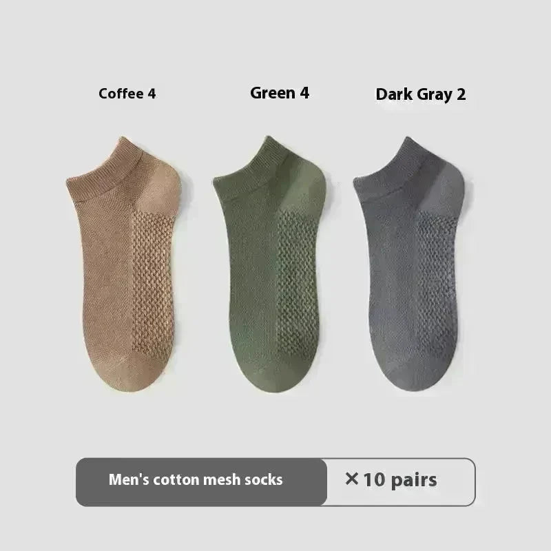 Cotton Anti-Pilling Ankle socks absorbing Invisible Tight Mesh Boat Socks - EX-STOCK CANADA