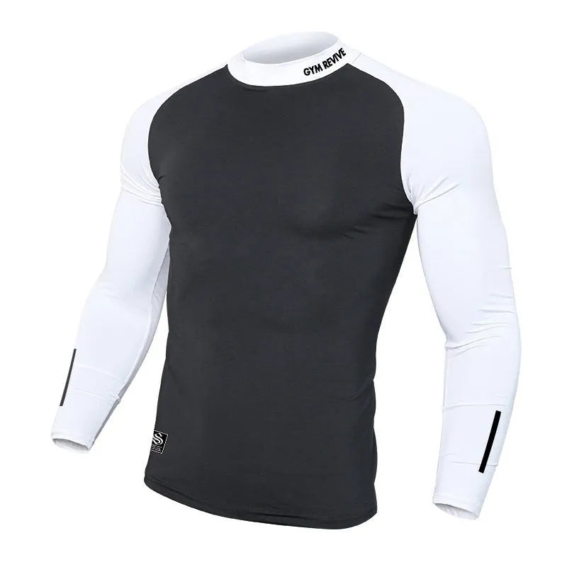 Workout Clothes Contrast Color Slim Fit T-shirt Men - EX-STOCK CANADA