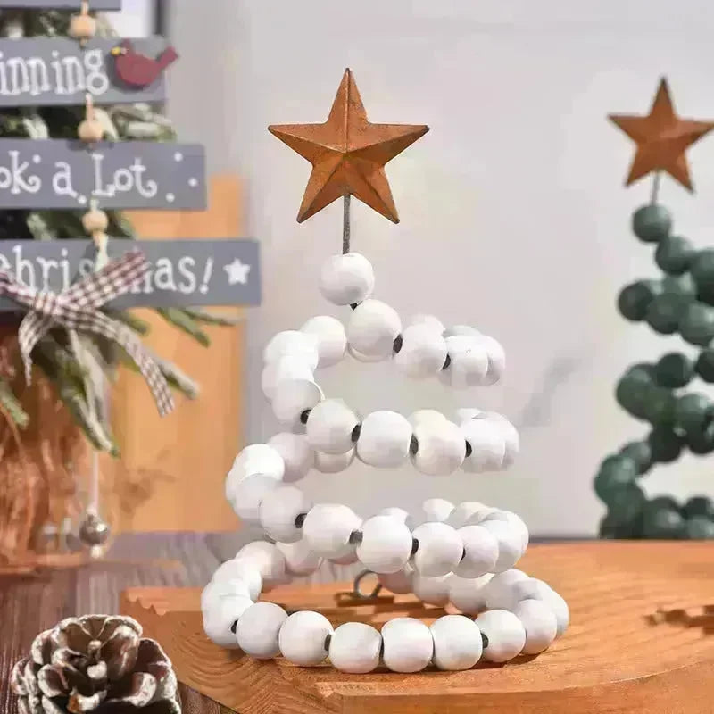 Creative Wooden  DIY Twine Wooden Bead Christmas Tree decorations Ornaments - EX-STOCK CANADA