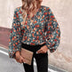 Women's V-neck Lantern Long Sleeve Shirt Autumn casual blouse top - EX-STOCK Canada