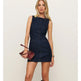 Robe en jean sans manches à col rond, coupe slim, mode française 