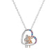 Love Couple Necklace With Colorful Rhinestones Fashion Creative Heart-shaped Necklace For Valentine's Day Gift - EX-STOCK Canada
