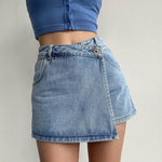 Elegant Anti-exposure Irregular Mini Denim Skirt - EX-STOCK Canada