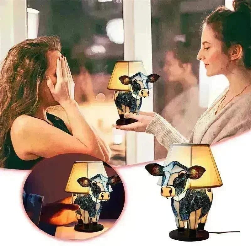 Beautiful Cow Table Lamp Bedside Table Lamp With USB Bedside Lamp For Living Room Bedroom Dormitory Bra Ornament - EX-STOCK CANADA
