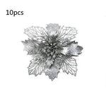 Glitter Artifical Christmas Flowers Christmas Tree Decorations For Home Fake Flowers Xmas Ornaments New Year Decor - EX-STOCK Canada