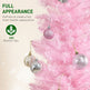 6' Pencil Christmas Tree, Slim Artificial Xmas Tree With Realistic Branches, Sturdy Metal Stand, Pink EX-STOCK Canada 