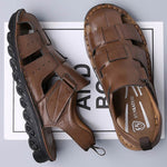 Men's Leather Sandals Soft Bottom Non-slip  EX-STOCK CANADA