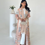 Chaqueta larga con estampado plisado, abrigo tipo túnica árabe, talla grande - EX-STOCK Canada