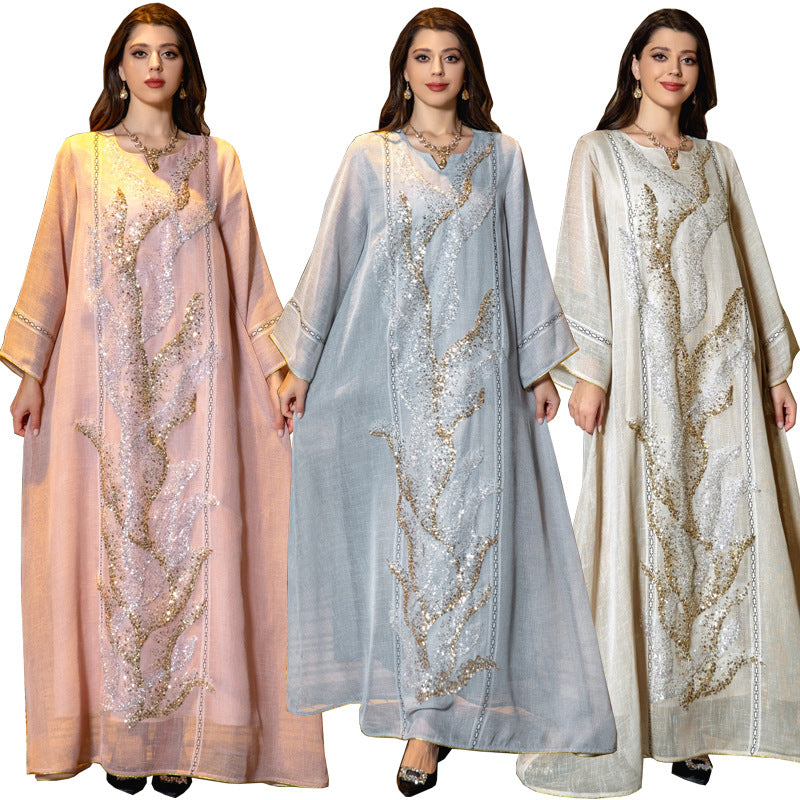 Muslim Robe Sequined Embroidery Dress EX-STOCK Canada 