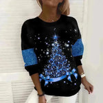 Christmas Tree Print Casual Loose Top - EX-STOCK CANADA