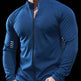 Muscle Fit Long Sleeve Zip Up Quick Drying Sport Workout Gym T-shirt for Men - EX-STOCK Canada