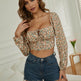 New Spring Summer Boho floral Long sleeve Crop tank top women - EX-STOCK Canada