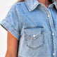 Casual Fashion Denim Short Sleeve loose mini Dress - EX-STOCK Canada