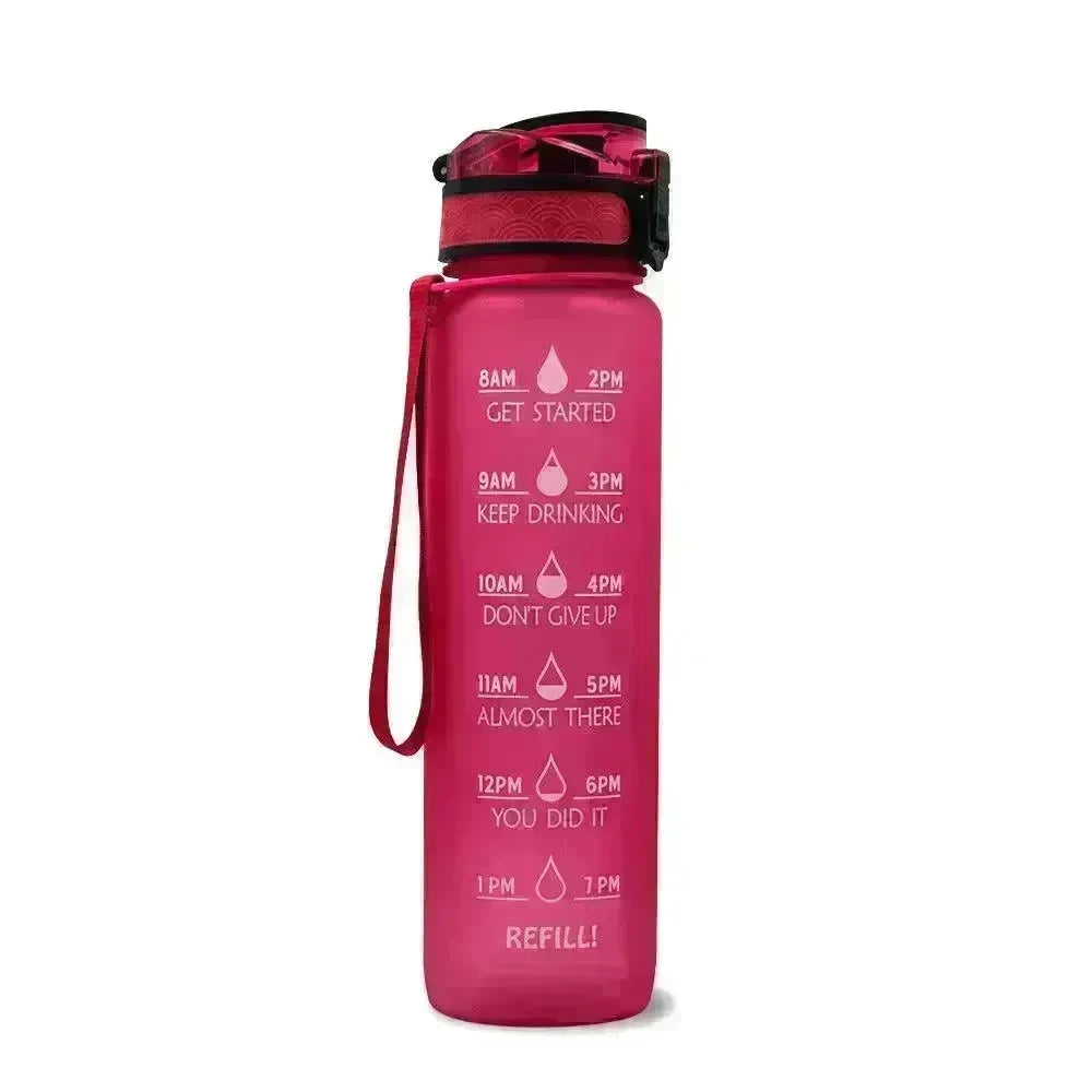 1L Tritan Water Bottle With Time Marker Bounce Cover Motivational Water Bottle Cycling Leakproof Cup For Sports Fitness Bottles - EX-STOCK CANADA