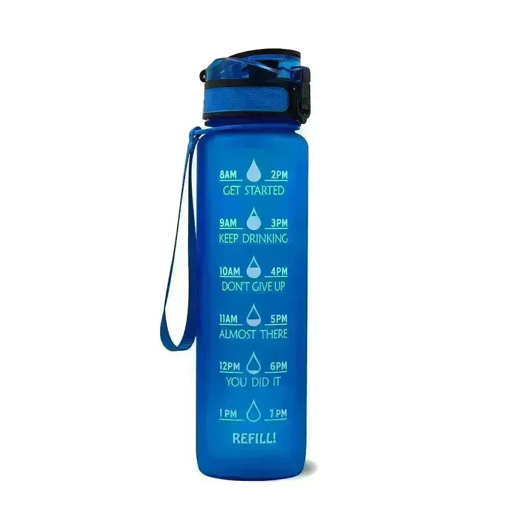 1L Tritan Water Bottle With Time Marker Bounce Cover Motivational Water Bottle Cycling Leakproof Cup For Sports Fitness Bottles - EX-STOCK CANADA