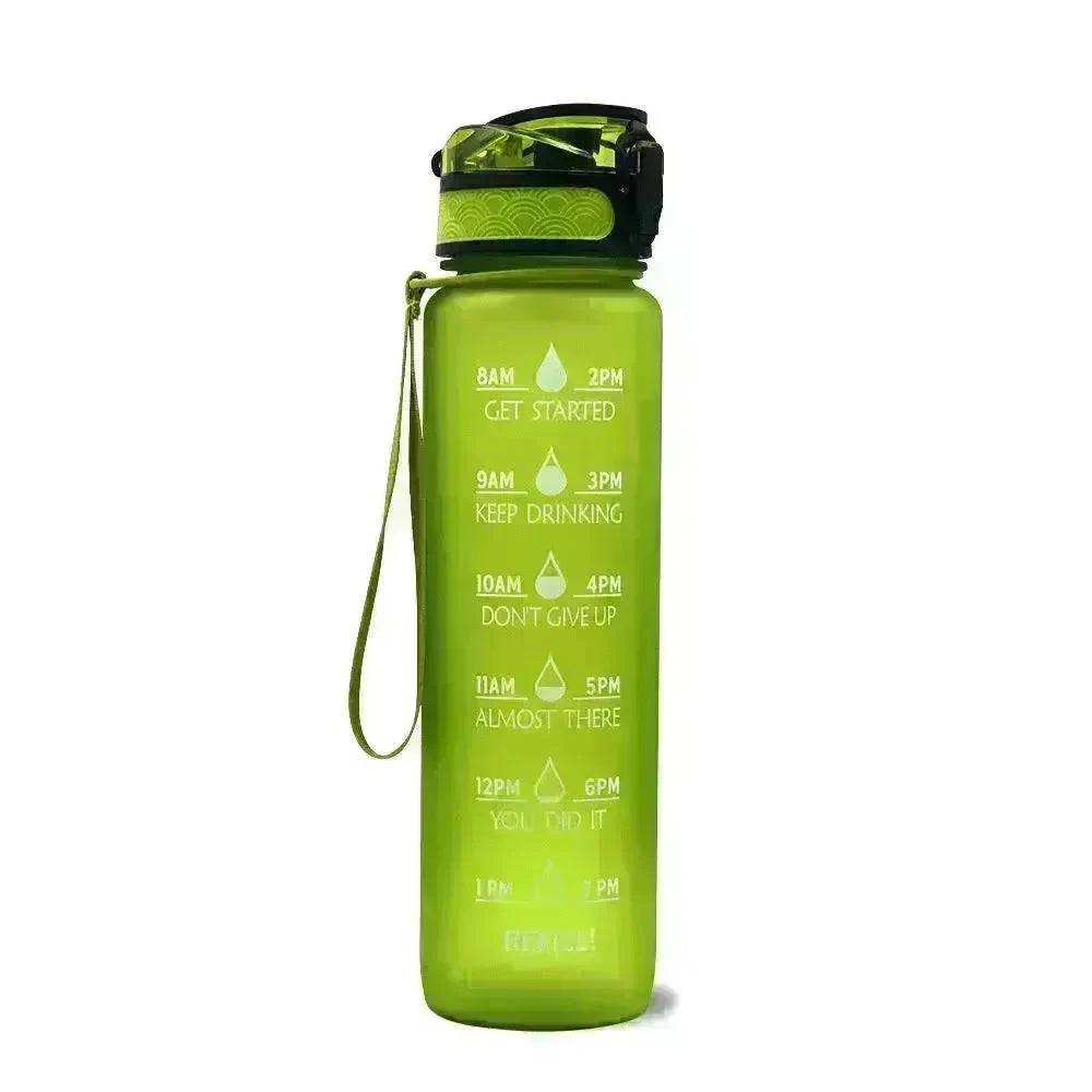 1L Tritan Water Bottle With Time Marker Bounce Cover Motivational Water Bottle Cycling Leakproof Cup For Sports Fitness Bottles - EX-STOCK CANADA