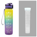 1L Tritan Water Bottle With Time Marker Bounce Cover Motivational Water Bottle Cycling Leakproof Cup For Sports Fitness Bottles - EX-STOCK CANADA