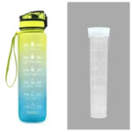 1L Tritan Water Bottle With Time Marker Bounce Cover Motivational Water Bottle Cycling Leakproof Cup For Sports Fitness Bottles - EX-STOCK CANADA