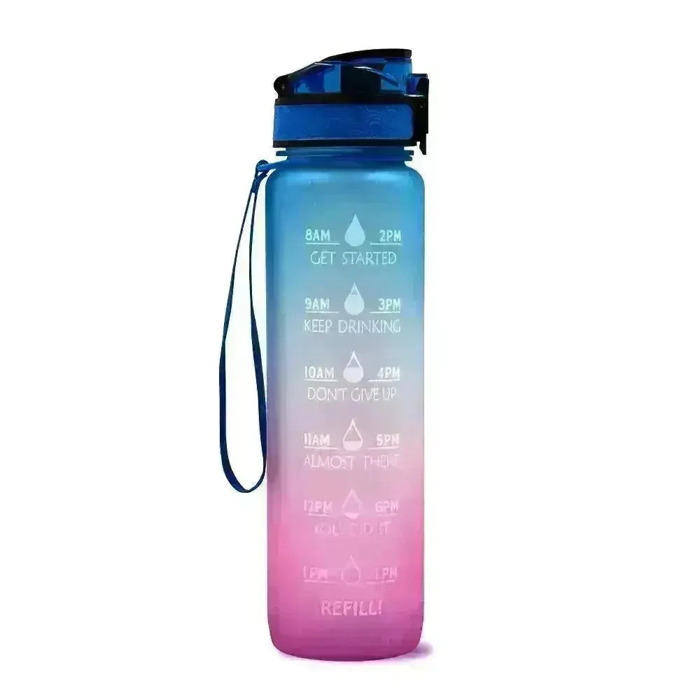 1L Tritan Water Bottle With Time Marker Bounce Cover Motivational Water Bottle Cycling Leakproof Cup For Sports Fitness Bottles - EX-STOCK CANADA