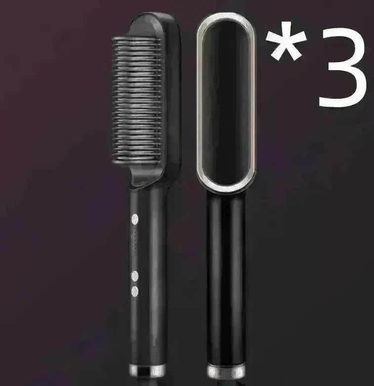 2-In-1 Hair Straightener Hot Comb - Dual-Use Rotating Electric Brush - EX-STOCK CANADA