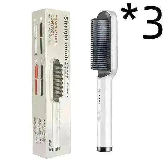 2-In-1 Hair Straightener Hot Comb - Dual-Use Rotating Electric Brush - EX-STOCK CANADA