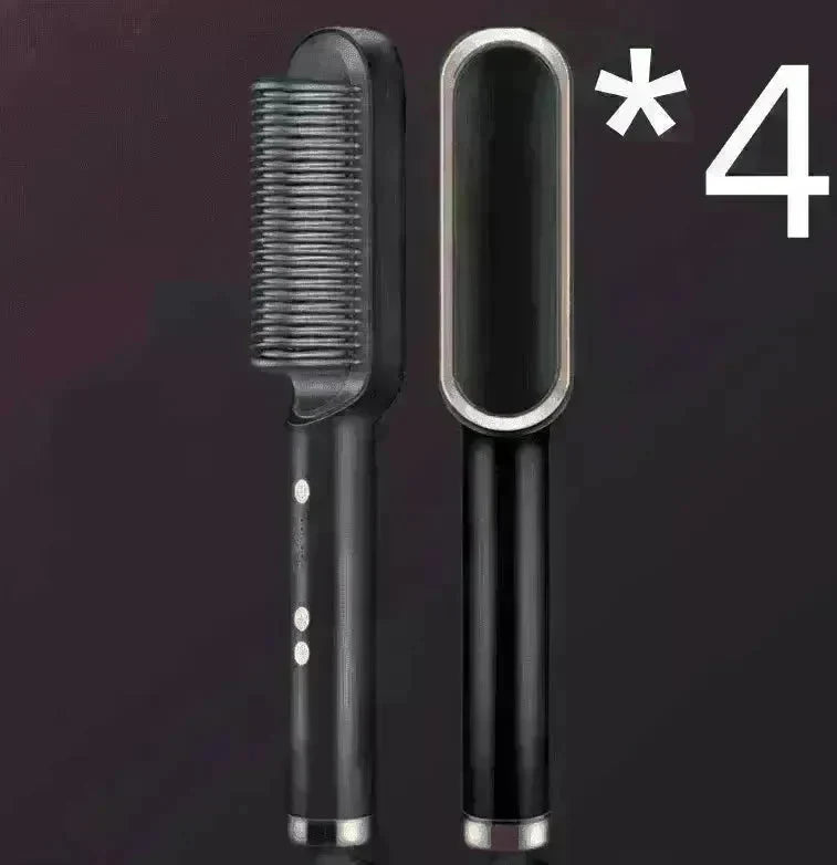 2-In-1 Hair Straightener Hot Comb - Dual-Use Rotating Electric Brush - EX-STOCK CANADA