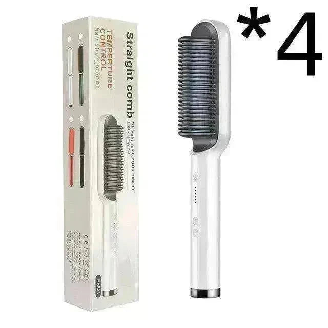 2-In-1 Hair Straightener Hot Comb - Dual-Use Rotating Electric Brush - EX-STOCK CANADA