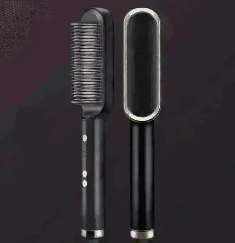 2-In-1 Hair Straightener Hot Comb - Dual-Use Rotating Electric Brush - EX-STOCK CANADA