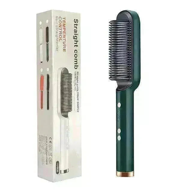 2-In-1 Hair Straightener Hot Comb - Dual-Use Rotating Electric Brush - EX-STOCK CANADA