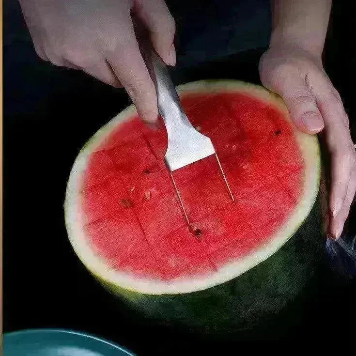 2 In 1 Slicer Multi purpose Stainless Steel Watermelon Fork - EX-STOCK CANADA