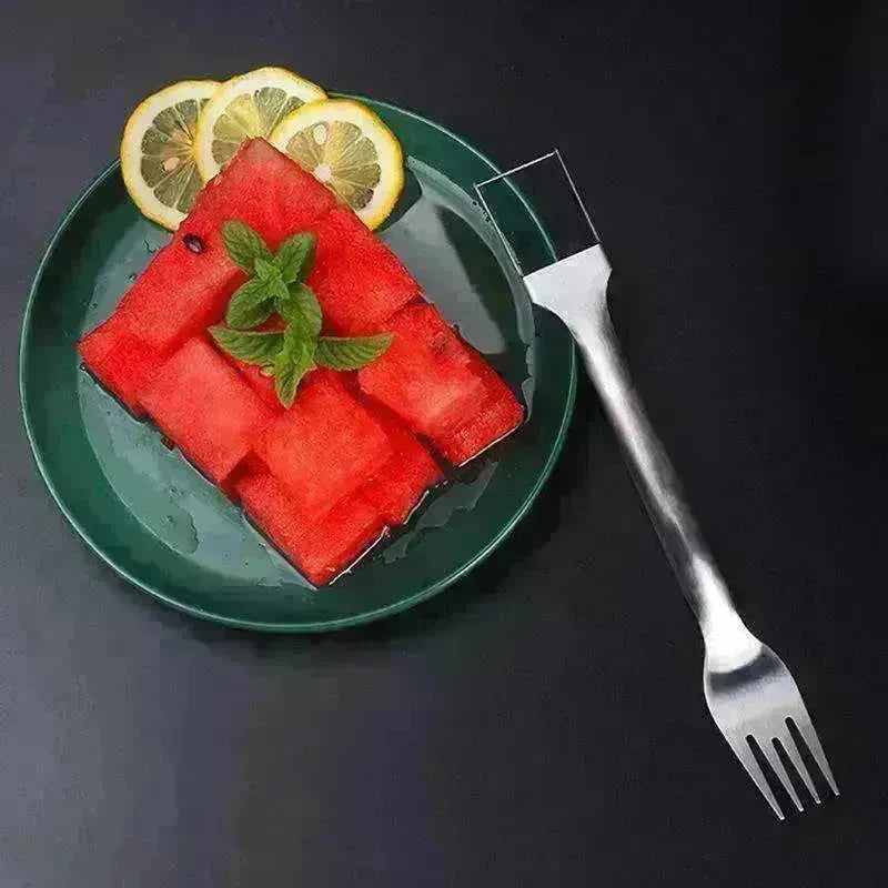 2 In 1 Slicer Multi purpose Stainless Steel Watermelon Fork - EX-STOCK CANADA