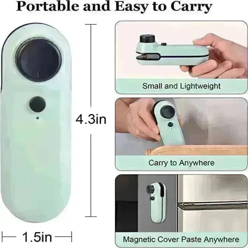 2-in-1 Mini Bag Sealer & Cutter: Rechargeable Heat Seal - EX-STOCK CANADA