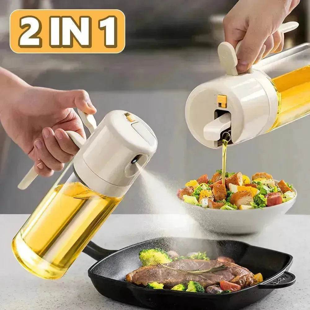 2 In 1 Oil Sprayer Bottle BBQ Cooking Oil Dispenser Olive Oil Pourers Sprayer Kitchen Baking Oil Mister Vinegar Bottle - EX-STOCK Canada