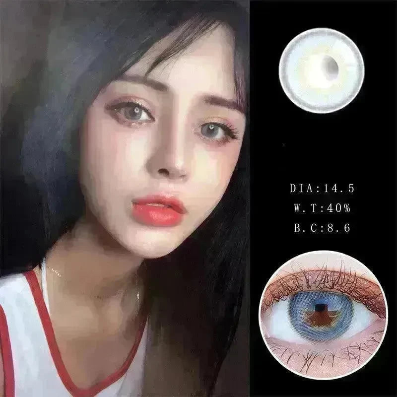 2 pieces Annual throw Russian girl blue color contacts lenses - EX-STOCK CANADA