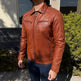 BOL Men's Zip Pocket Leather Jacket 
