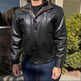 BOL Men's Double Collar Leather Bomber Jacket 