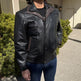BOL Men's Double Collar Leather Bomber Jacket 