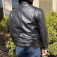 BOL Men's Double Collar Leather Bomber Jacket 
