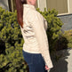 Women's Classic Lamb Leather Jacket. Round Collar with Studs, 4 Zippered Pockets & Shoulder Accent Stitching 