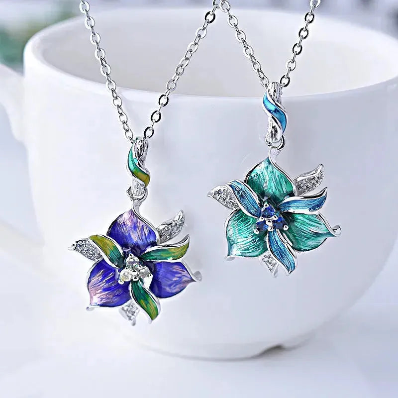 Purple Epoxy Earrings Pendant Set - EX-STOCK CANADA