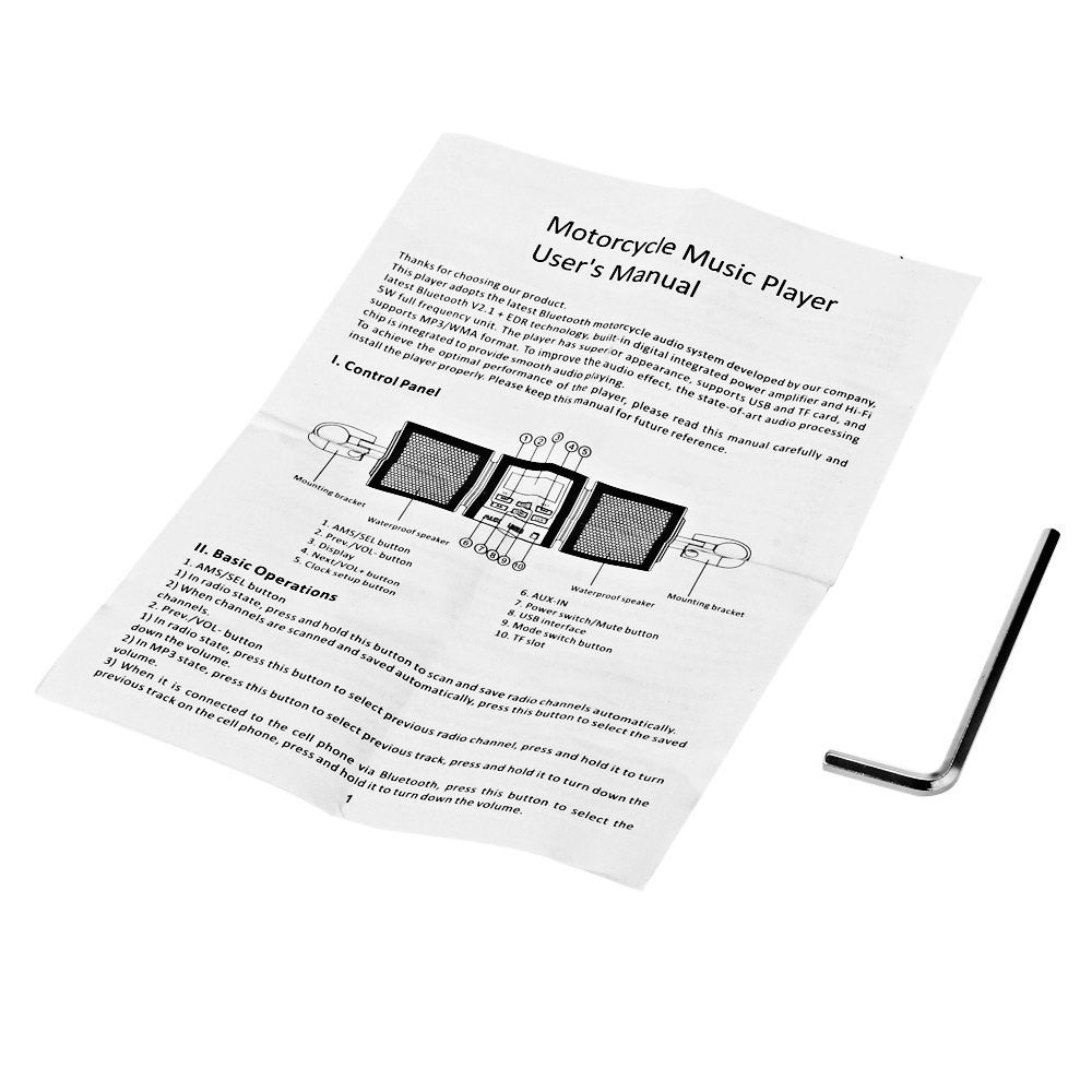 Motorcycle MP3 Music Player Speakers Motorbike Bluetooth Stereo Speaker FM Radio Waterproof Adjustable Bracket Audio Player EX-STOCK Canada 