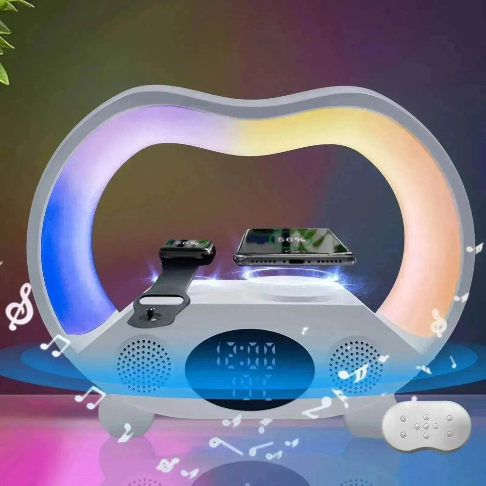 2025 New 6 In 1 Smart Remote Control Bluetooth Ambience Intelligent LED Table Lamp Multi-function Wireless Charger Night Light Bluetooth Speaker - EX-STOCK Canada