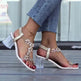 Fashion Flowers Sandals With Transparent High Square Heels Square Toe Shoes For Women - EX-STOCK Canada